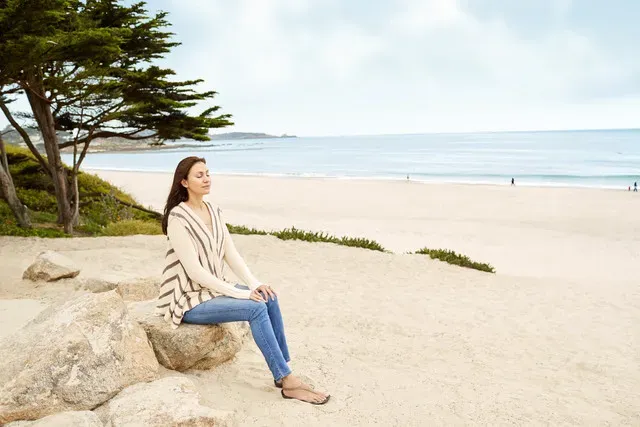 Beach meditation in carmel-by-the-sea